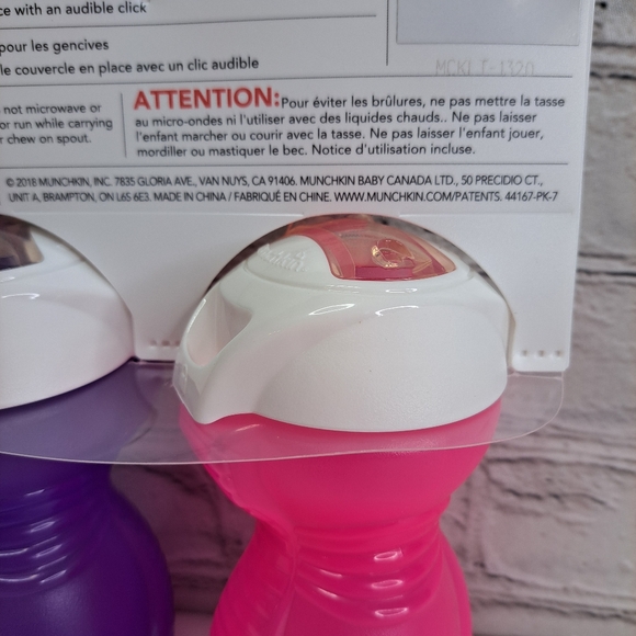 'MUNCHKIN' CLICK~LOCK BITE~PROOF SPILL PROOF LEAK PROOF 2-PACK SIPPY CUPS - Picture 8 of 11